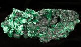 Silky Fibrous Malachite Crystal Cluster - Congo #45327-1